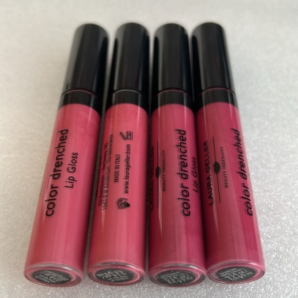 LOT OF 4 Laura Geller Lip Gloss 2 Perked up Pink & 2 Raspberry Roast - Picture 3 of 5